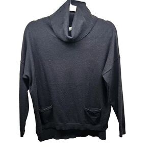 ADYSON PARKER Womens Black Turtleneck Pocket Sweater Small